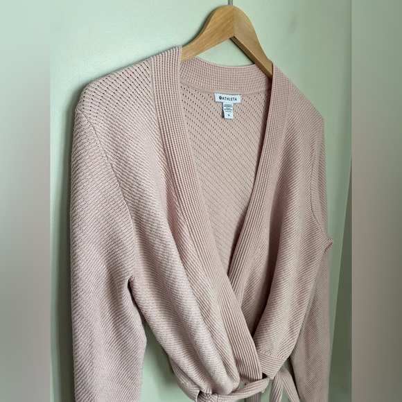 ATHLETA Grace Sweater Wrap Orchid Pink Size 1X Balletcore - Picture 3 of 9